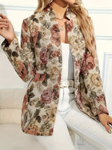 Alethea | Eleganter Floral Open-Front Blazer – Mehrfarbig