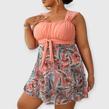 Tavira | Plus Size Tropen Tankini Set – Orange