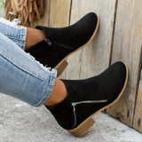 Dani | Trendige Wildlederstiefel mit Absatz – Schwarz