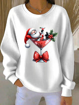 Lotte - Weihnachts-Pullover mit verspieltem Weihnachtsmann-Design – Weiß