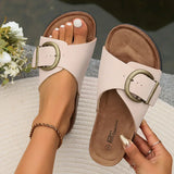 Stylische Sommer Sandalen – Veganes Leder, Flache Damen‑Sommersandale – Rosa