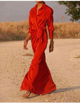 Claret - Langes lässiges Sommerkleid – Rot