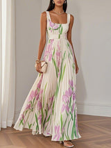 Liviana | Plissiertes Maxi-Kleid – Weiß