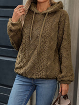 Warme Kapuzen Hoodie Pullover – Braun