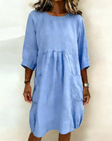 Maleesha - Stilvolles Kleid Mit Weiten Ärmeln – Blau