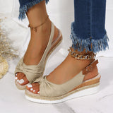 Camila - Rosa Espadrille-Keilsandalen mit coolem Style – Beige