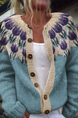 Keysha - Floral Cardigan – Hellblau