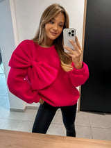 Delfine | Stylisches Sweatshirt mit großer Schleife – Rot