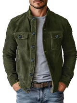 Neeman - Lässige Langarm Jacke Mit Tasche – Armeegrün
