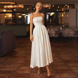 Valentina - Satin-Modekleid – Weiß