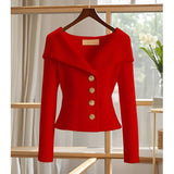 Barbora | Mühelos schicker Frühling- und Herbst-Cardigan – Rot