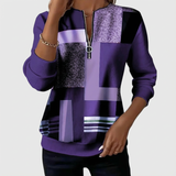 Nivah – Elegantes Schweißhemd Mit Halbem Reißverschluss – Purple