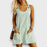 Mariva – Gestreiftes Sommerkleid mit Taschen – Grün