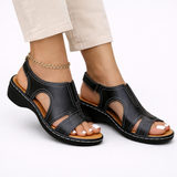Calliope | Damen Komfort Sandalen mit verstellbaren Riemen – Schwarz
