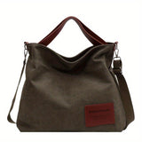 Canvas Schultertasche Damen – Zeitlose Crossbody Bag mit Reißverschluss – Grün