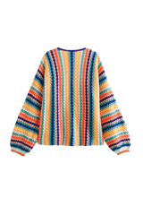 Mehrfarbiger, gestreifter Oversize-Strickcardigan – Lotte – Mehrfarbig