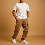 Herrenhose mit Taschenausrichtung | Gerade Form – Khaki