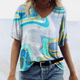 Carnale - Originelles Damen-T-Shirt im Boho-Stil – Gletscher
