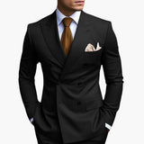 Casper | Herren Zweireiher Business Anzug – Schwarz