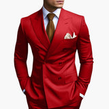 Casper | Herren Zweireiher Business Anzug – Rot