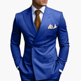Casper | Herren Zweireiher Business Anzug – Blau
