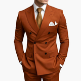 Casper | Herren Zweireiher Business Anzug – Orange