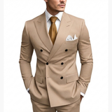 Casper | Herren Zweireiher Business Anzug – Beige