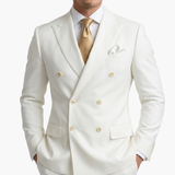 Casper | Herren Zweireiher Business Anzug – Weiß