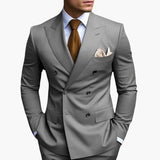 Casper | Herren Zweireiher Business Anzug – Hellgrau