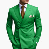 Casper | Herren Zweireiher Business Anzug – Grün