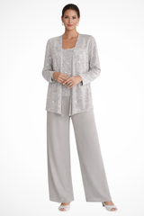 Cassiopeia | Damen Pailletten Anzug Set – Silber