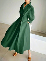 Rivis – Elegantes Langärmeliges Kleid – Grün