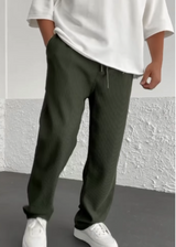 Wigand – Comfort Geripptes Elasthan Hose – Grün