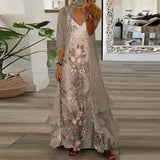 Sabrina - Geblümtes Maxikleid aus Chiffon mit eleganten Details – Rosa