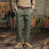 Antonio | Lässige gerade Cargohose für Herren im Retro-Stil militärgrün – Militärgrün