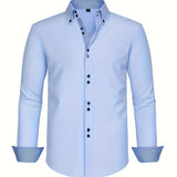 ALBERTO | ELEGANTE LEICHTE HEMD MIT KONTRASTDETAILS – Hellblau
