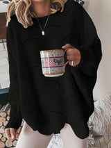 Schlichter, lässiger strickpullover – Schwarz