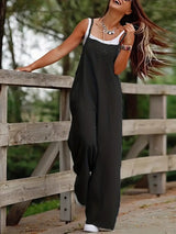 Elvyn – Vielseitiger Overall mit weitem Bein – Schwarz