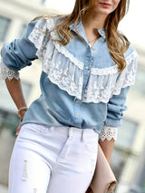 Flavia | Mühelos elegantes Denim-Shirt – Himmelblau