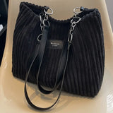 Ahlke – Tragetasche Aus Cord – Schwarz