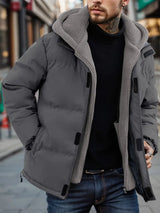 Sep – herren-kapuzenjacke – warme fleecejacke für winter- und outdoor-aktivitäten – Grau