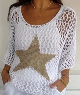 Stefanie™ Feminine Häkel Eleganz – Weiß