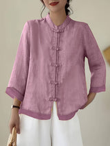 Sigal - Vintage Hemd Mit Lockerer Passform Und Patchwork Gestaltung – Rosa