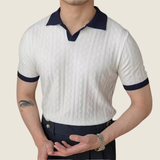 Cedric | Herren Poloshirt Mit Kontrast Modern – Weiß
