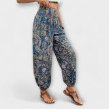 Scarletta – Weite Hose mit Ethno-Muster – Marinebla