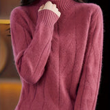 Karmen - Gemütlicher Retro-Strickpullover – Staubiges Rosa