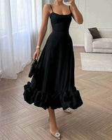 Melanson - Elegantes Damen Kleid Festliches Kleid für Hochzeiten und Cocktails – Schwarz