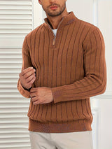 Yedidya - Lässiger Langarm Strick Pullover – Dunkelbraun