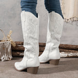 Kathleen | Gepolstert Runde Spitze Stiefel – Weiß