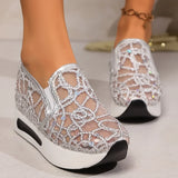 Heleen – Turnschuh Mit Hoher Taille Und Pailletten – Silber
